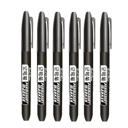 Permanent Markers 6-Piece Set with Waterproof Fine Tip Ink