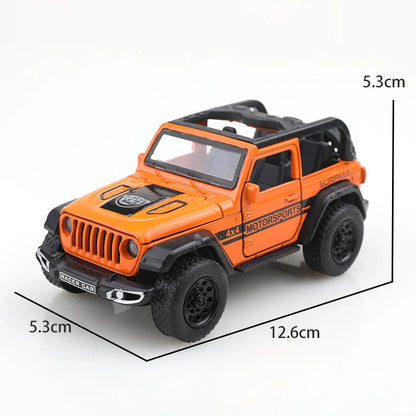 (Bagged) 1/36 Convertible Wrangler Off-Road Vehicle, Die-Cast Metal, Boy's Toy, Four Doors Openable, Pull-Back Function