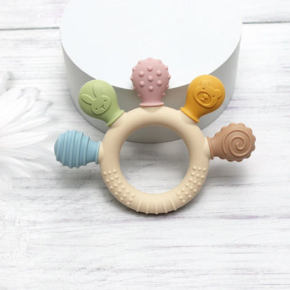 Silicone Baby Teether Ring for Infants