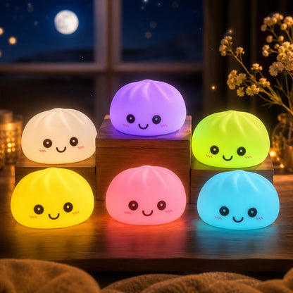 Dumpling Night Light, 8cm LED Cute Desktop Lamp