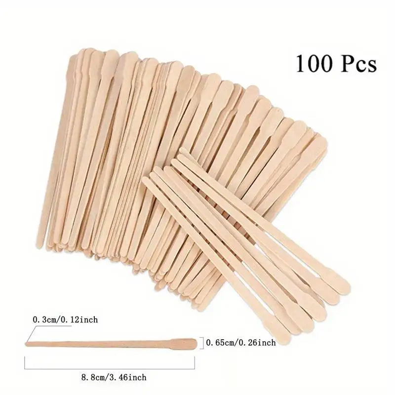 Wooden Wax Sticks – Disposable Waxing Spatulas for Hair Removal