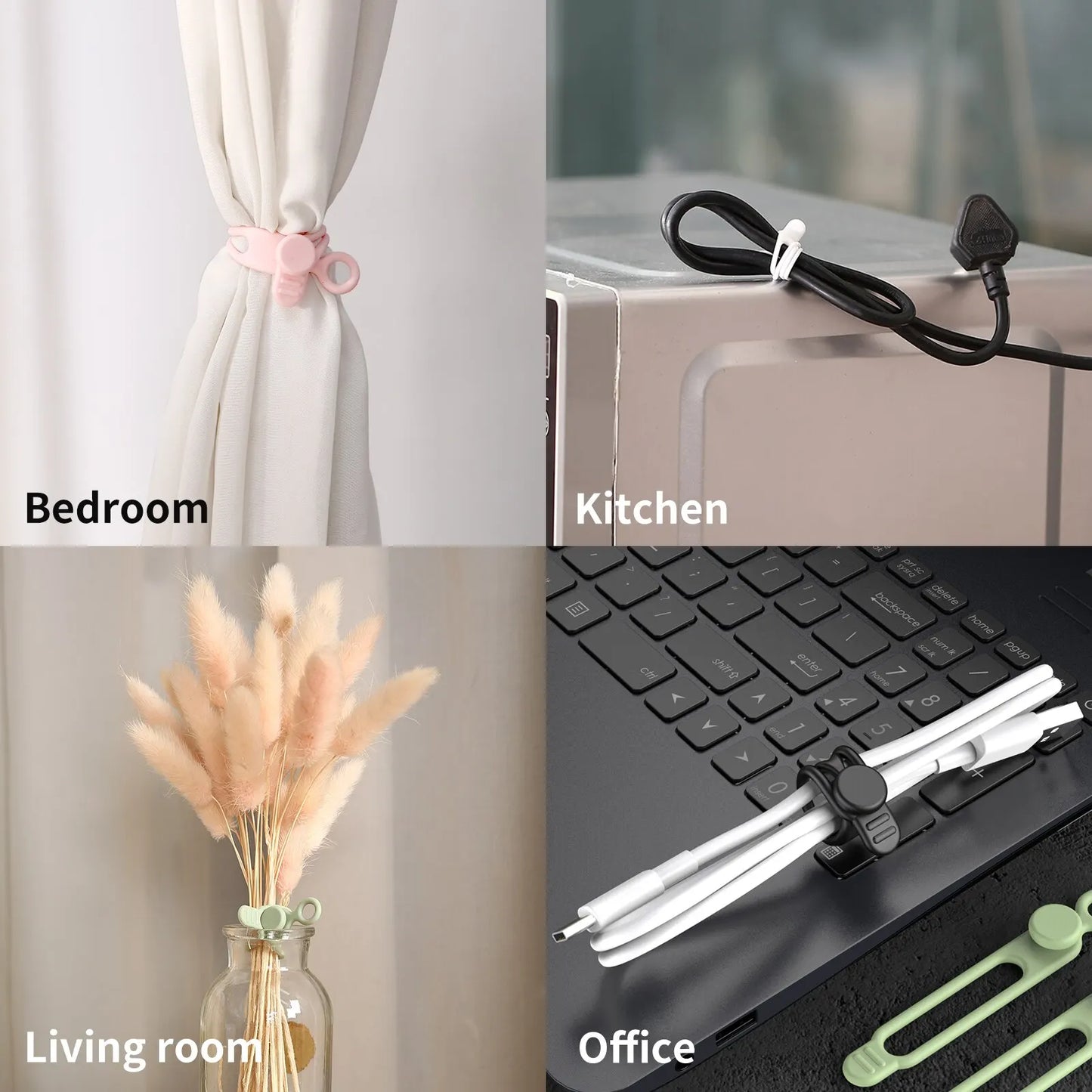 Silicone Cable Ties – Reusable Cord Organizer & Wire Straps