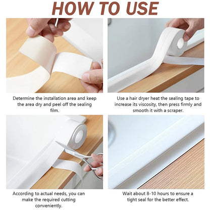 Bathroom Caulk Tape Waterproof Self Adhesive Sealing Strip 3.2M