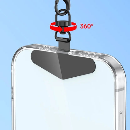 Phone Lanyard Patch – 360° Rotation Metal Tether Tab for Cell Phones
