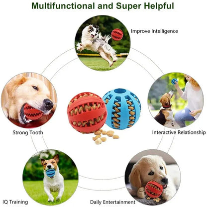 Dog Treat Dispensing Ball – Rubber Chew Toy for Dogs & Puppies
