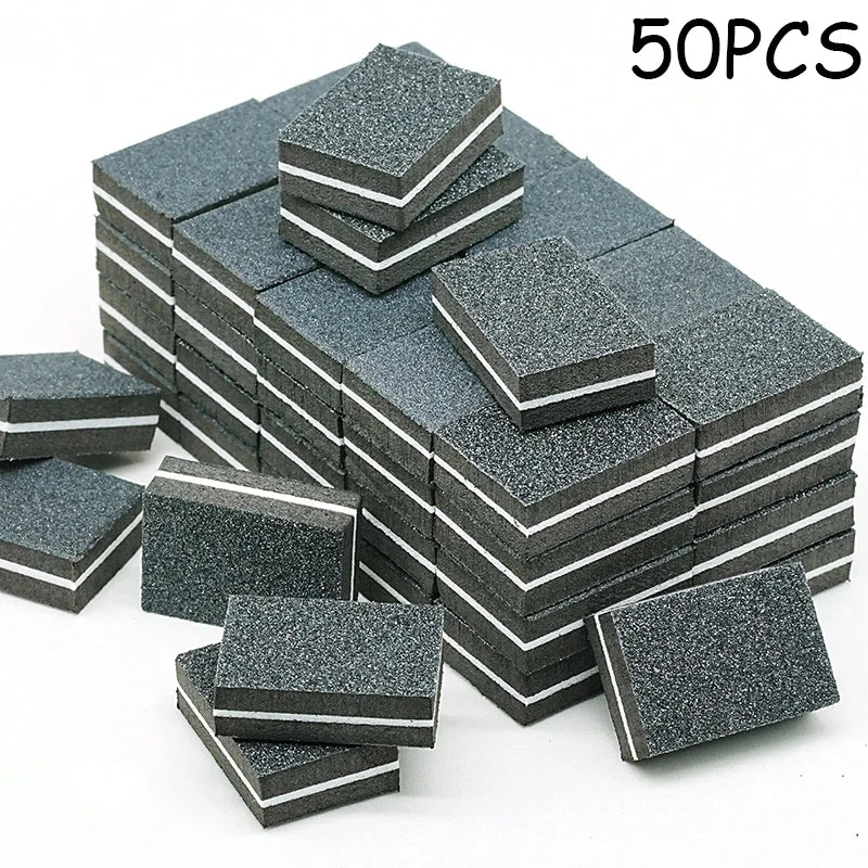 Mini Nail Buffer Blocks – 100/180 Grit Nail Files, 50 Pack