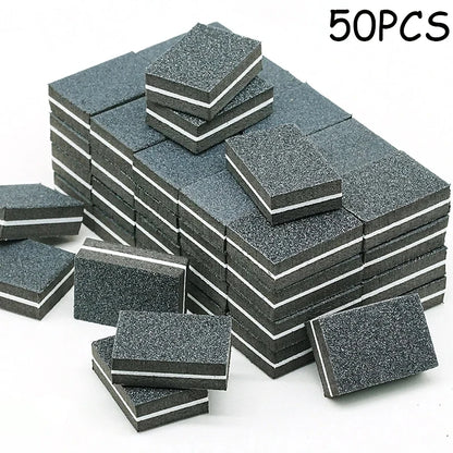 Mini Nail Buffer Blocks – 100/180 Grit Nail Files, 50 Pack