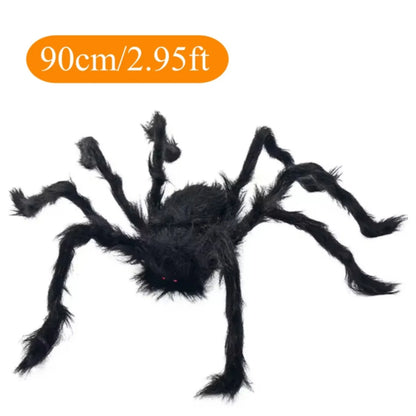 Giant Halloween Spider – Black Plush Spider Decoration