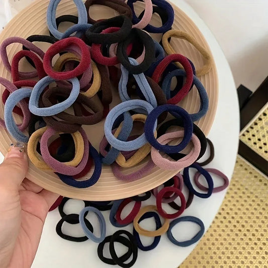 Scrunchie Hair Ties 50-Pack Colorful Ponytail Holders for Women