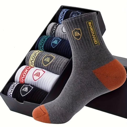 Men’s Crew Socks – 5 Pairs Breathable Sports Socks