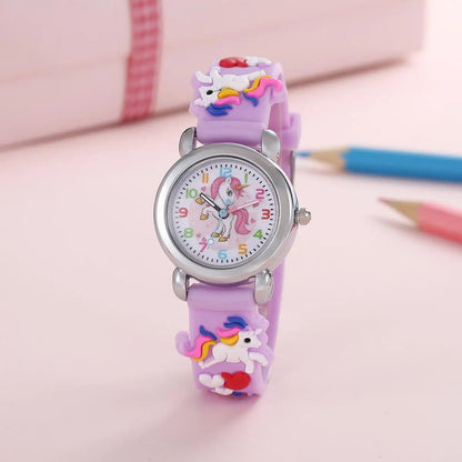 Kids Unicorn Watch with Colorful Cartoon Dial and Quartz Movement