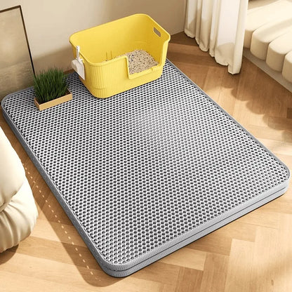 Cat Litter Mat – Double Layer Waterproof Honeycomb Litter Box Mat