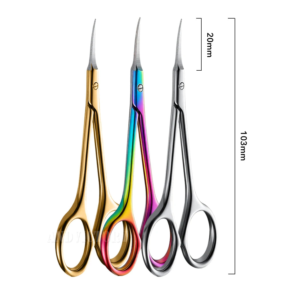 Stainless Steel Cuticle Scissors with Curved Tip for Manicure