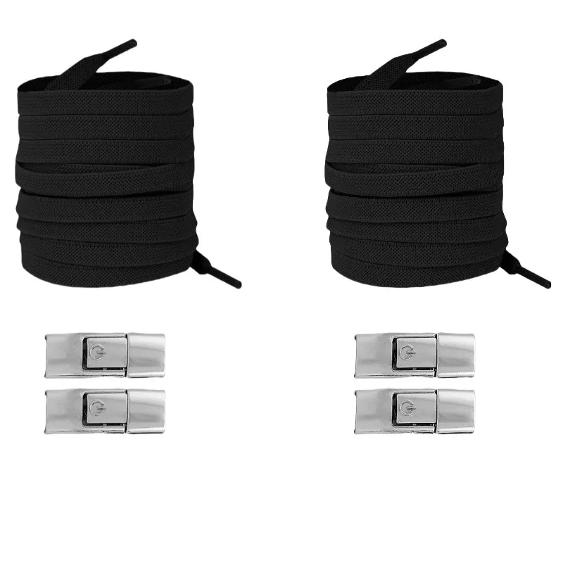 No Tie Shoe Laces with Press Lock Elastic Flat Shoelaces