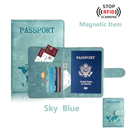 RFID Passport Holder Travel Wallet with Card and Document Slots