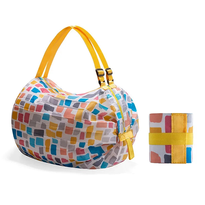 Foldable Shopping Bag Large Capacity Reusable Nylon Travel Tote