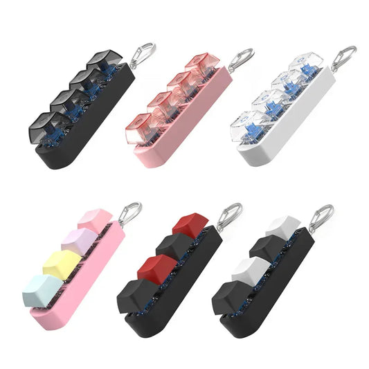 Keyboard Fidget Toy – 4 Key Mechanical Keychain Fidget