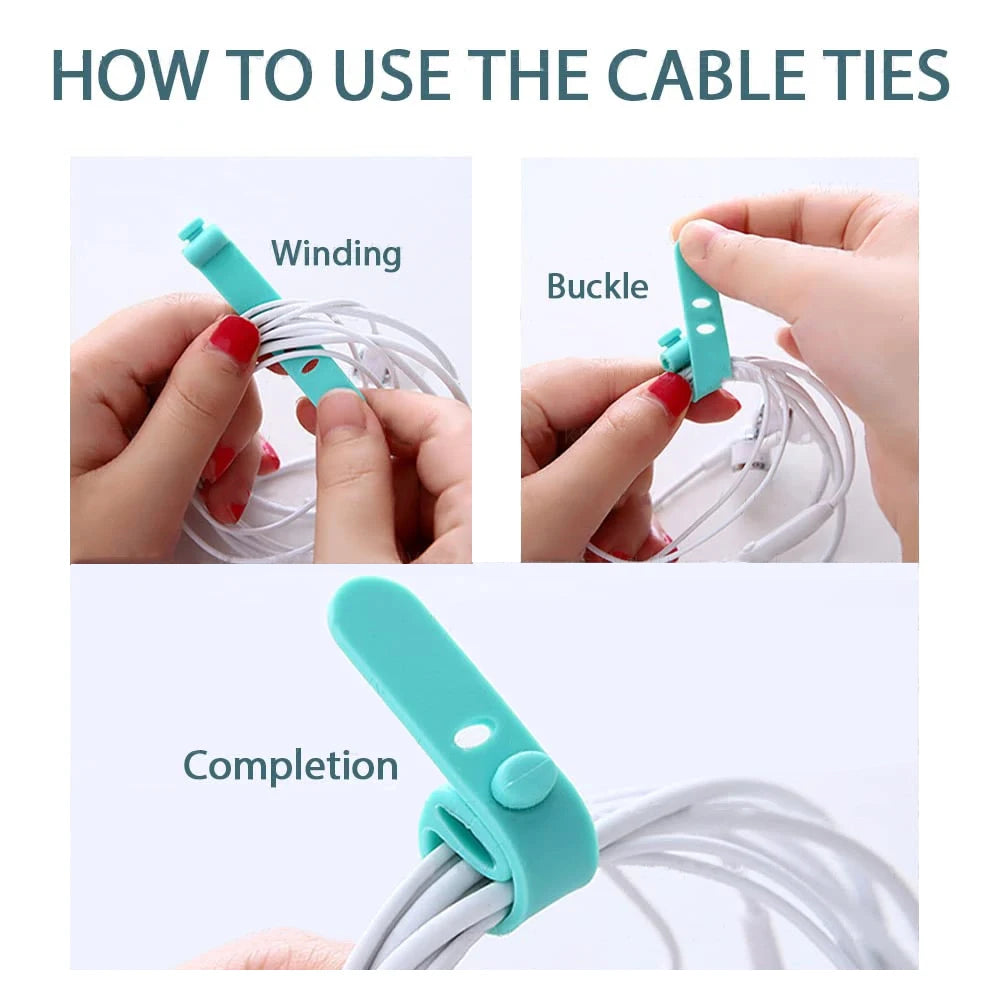 Cable Organizer – Reusable Silicone Cable Ties for Cord Management