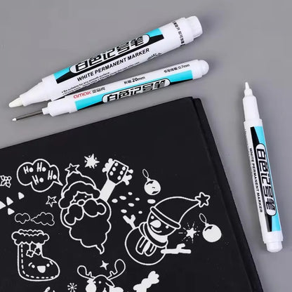 White Paint Marker Pen for Wood, Glass, Metal & Plastic