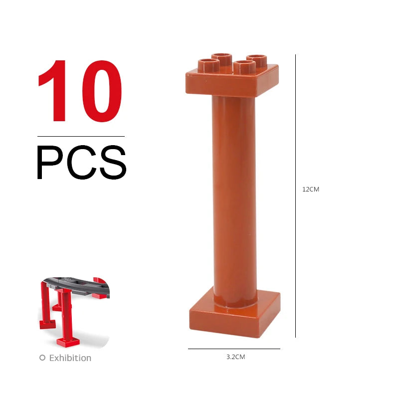 Kids Train Track Accessories Large Building Blocks DIY Railway Toys Big Blocks Compatible Duploed STEM Educational Gift Toddlers