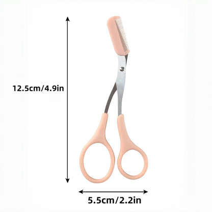 Eyebrow Trimming Scissors with Comb for Precision Grooming