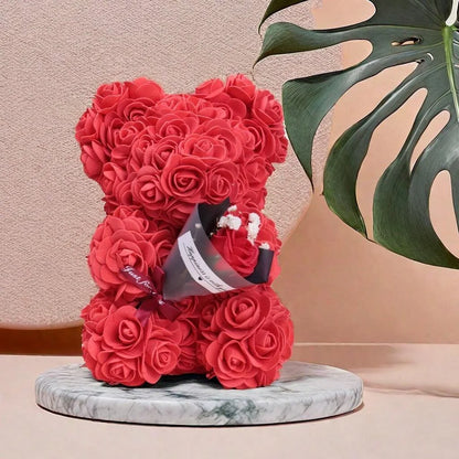 Rose Bear Bouquet Foam Flower Teddy Bear Gift for Weddings