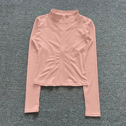 Women's Workout Jacket Long Sleeve Zip Up Gym Sportswear