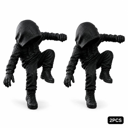 RaffordHooded Climbing Figure Monitor Decor, Creative Screen Edge Desk Ornament for Gaming Setup and Office Desk