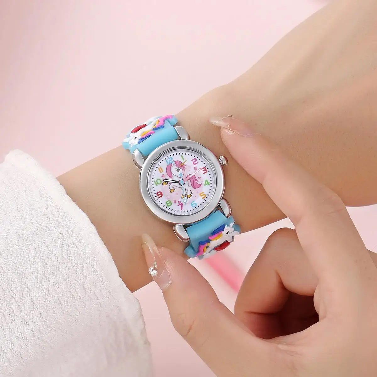Kids Unicorn Watch with Colorful Cartoon Dial and Quartz Movement