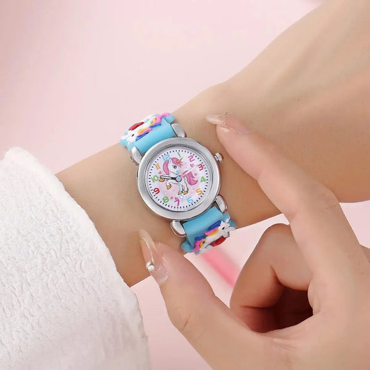 Kids Unicorn Watch with Colorful Cartoon Dial and Quartz Movement