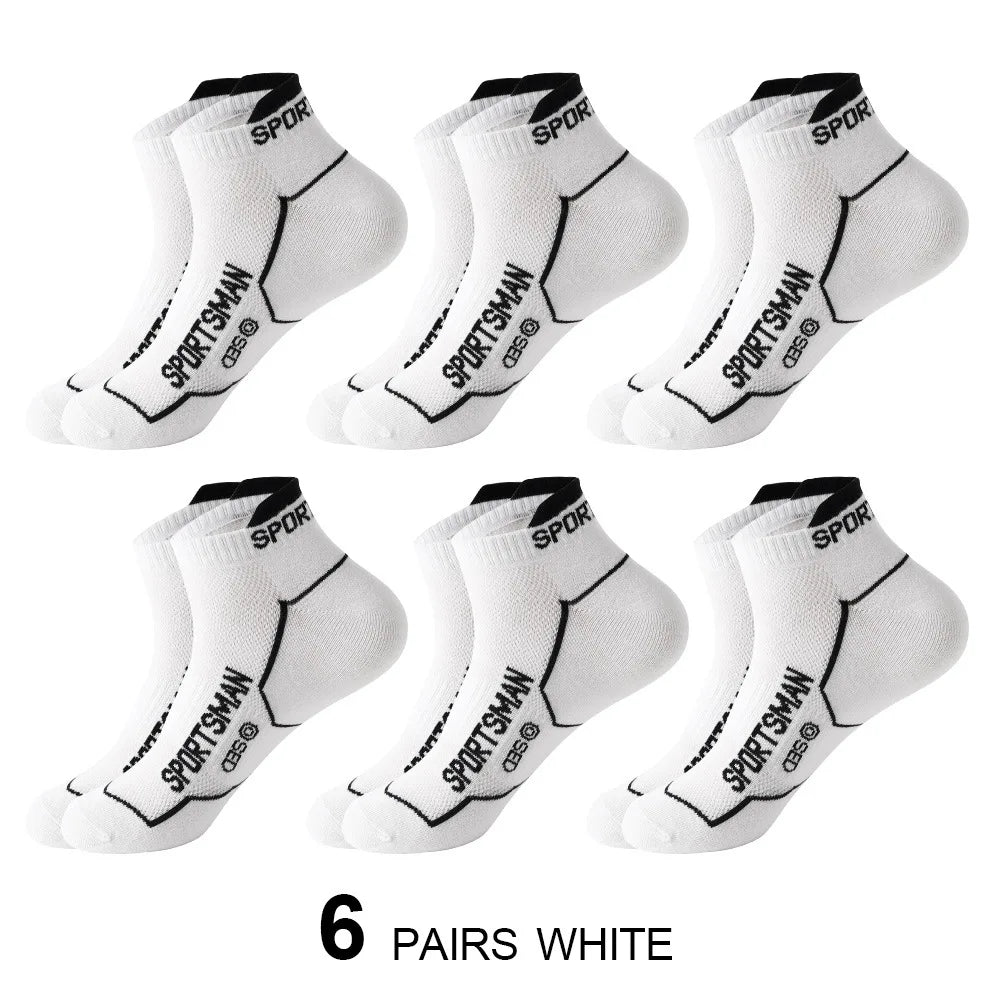 6 Pairs Men's Athletic Socks Breathable Low Cut Sports Socks