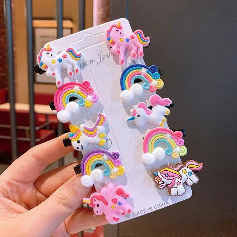 Girls Hair Clips 10PCS Cute Cartoon Barrettes Hair Accessories