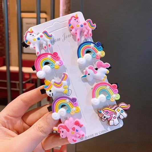 Girls Hair Clips 10PCS Cute Cartoon Barrettes Hair Accessories