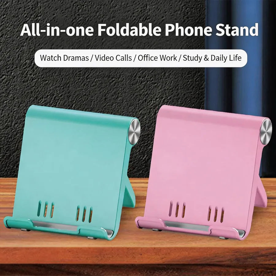 Adjustable Phone Stand with Foldable Portable Desktop Design