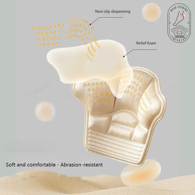 Heel Cushion Inserts for Shoes with Anti-Wear Heel Protection