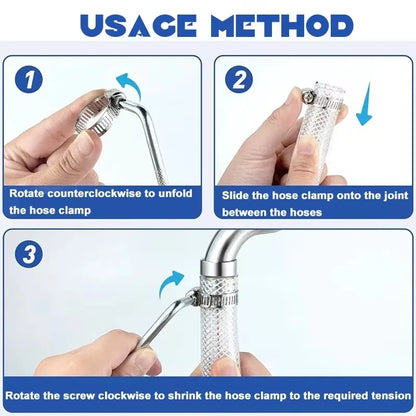 Stainless Steel Hose Clamps – Adjustable Screw Band Pipe Clamps