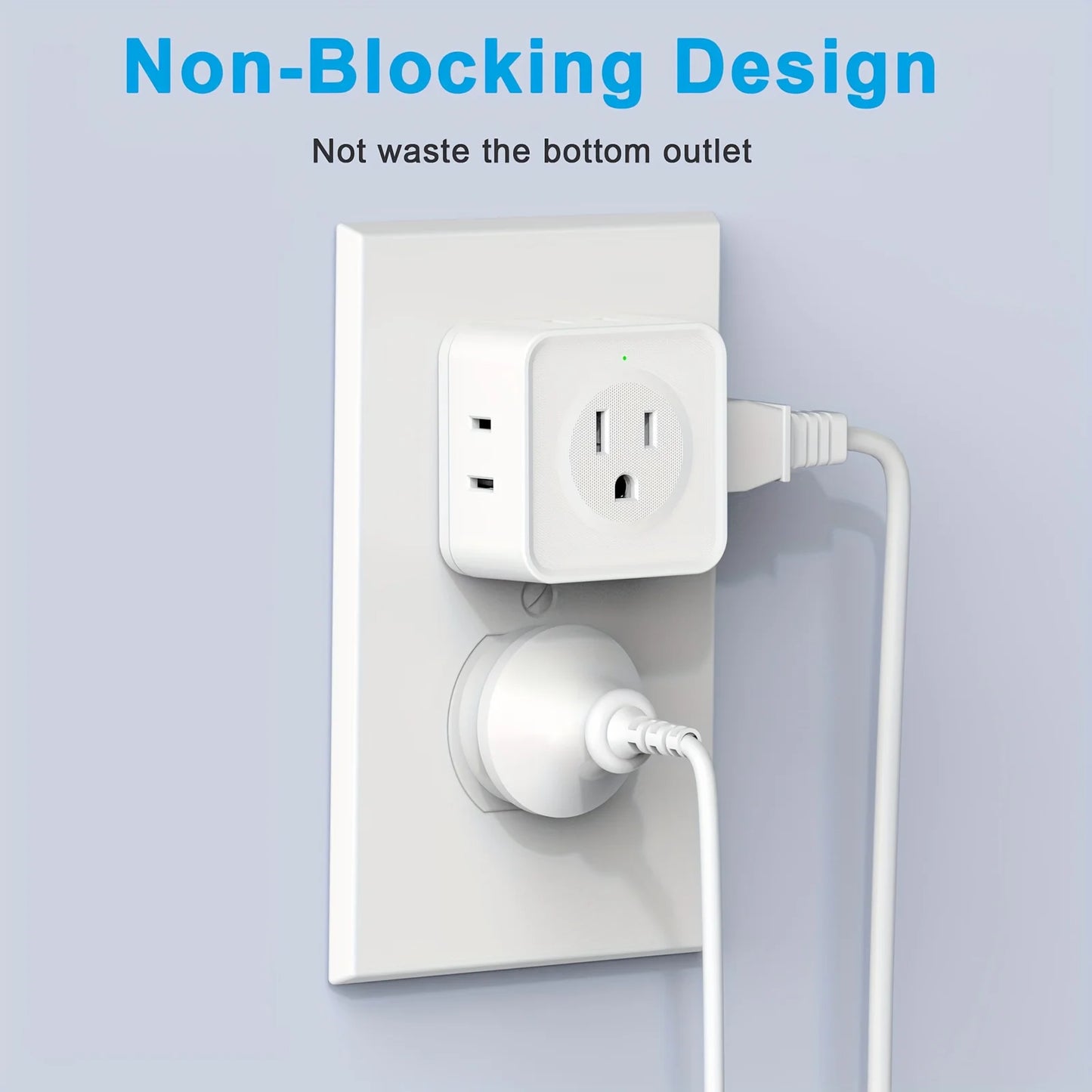 5 Way Outlet Extender Wall Outlet Expander for Home and Travel