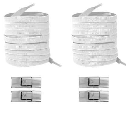 No Tie Shoe Laces with Press Lock Elastic Flat Shoelaces