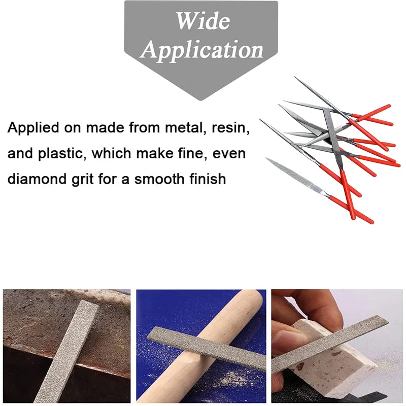 Diamond Needle File Set – 10-Piece Mini Files for Craft and Metalwork