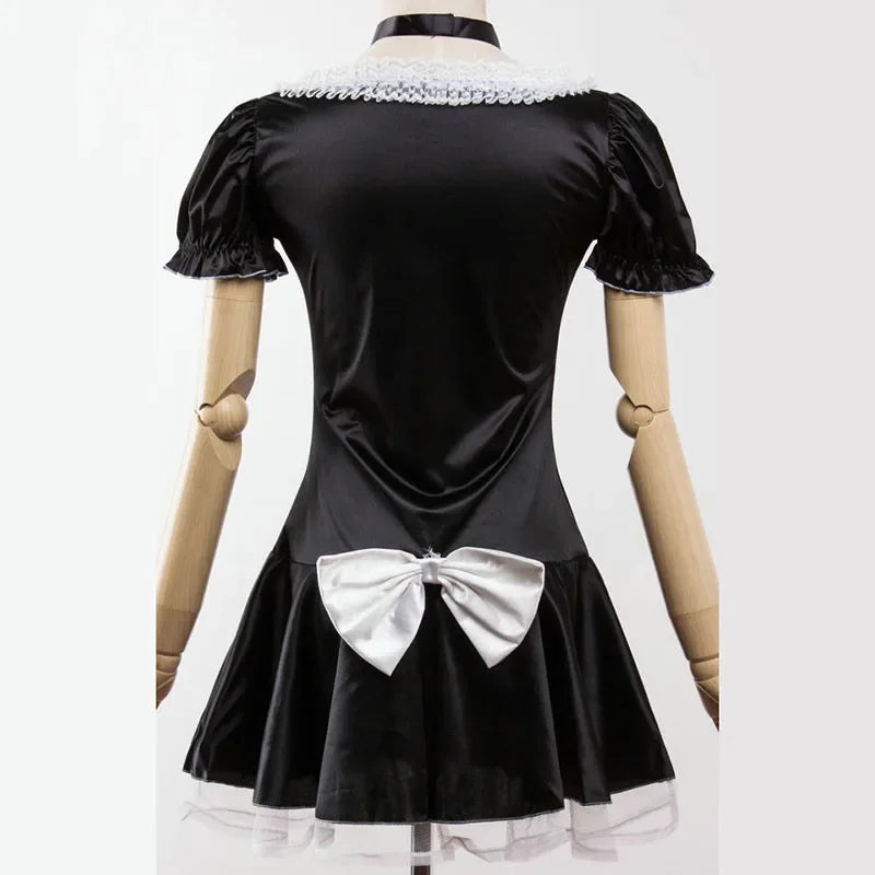 Women's Sexy Low-Cut Neckline French Maid Dress Costume Halloween Cosplay Servant Uniform For Women Role-playing Games Suit