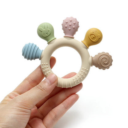 Silicone Baby Teether Ring for Infants