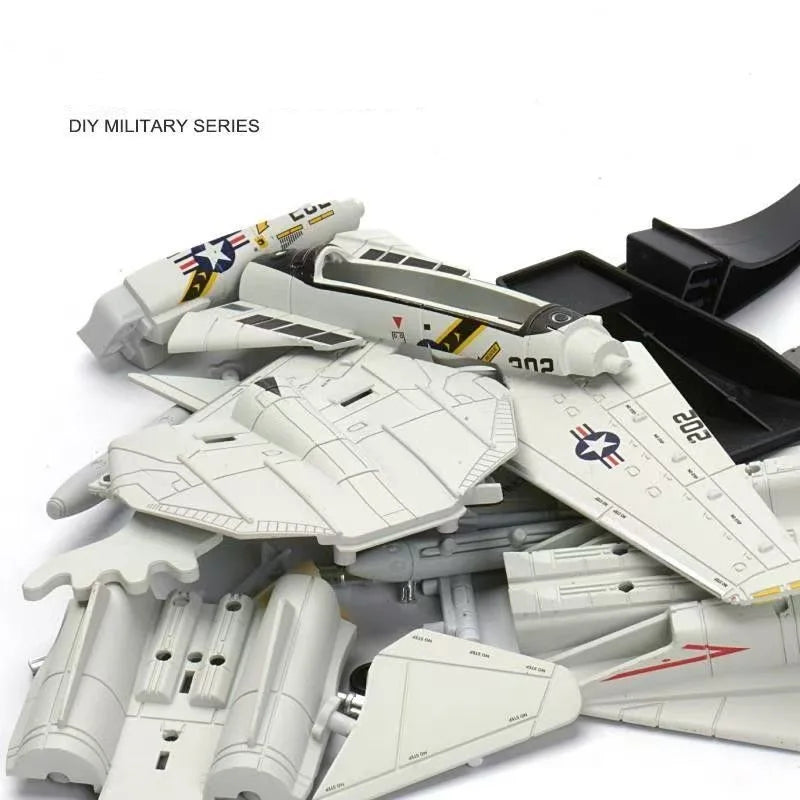 1/72 Scale F-14 Tomcat Fighter Jet Model Kit, Unassembled Military Aircraft Display Toy for Adults & Kids, Perfect Birthday Gift