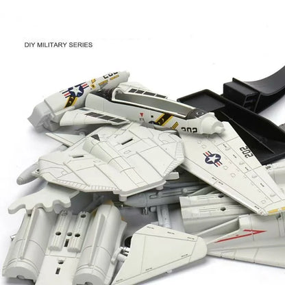 1/72 Scale F-14 Tomcat Fighter Jet Model Kit, Unassembled Military Aircraft Display Toy for Adults & Kids, Perfect Birthday Gift