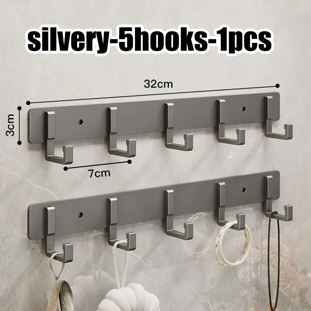 Adhesive Wall Hooks – No Drill Stainless Steel Towel & Robe Hanger