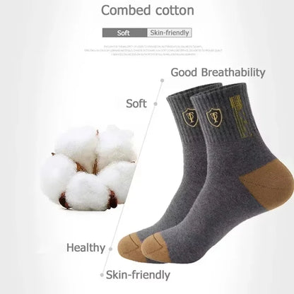 Men's Crew Socks – Breathable Cotton Blend Sports Socks, 5/10 Pairs