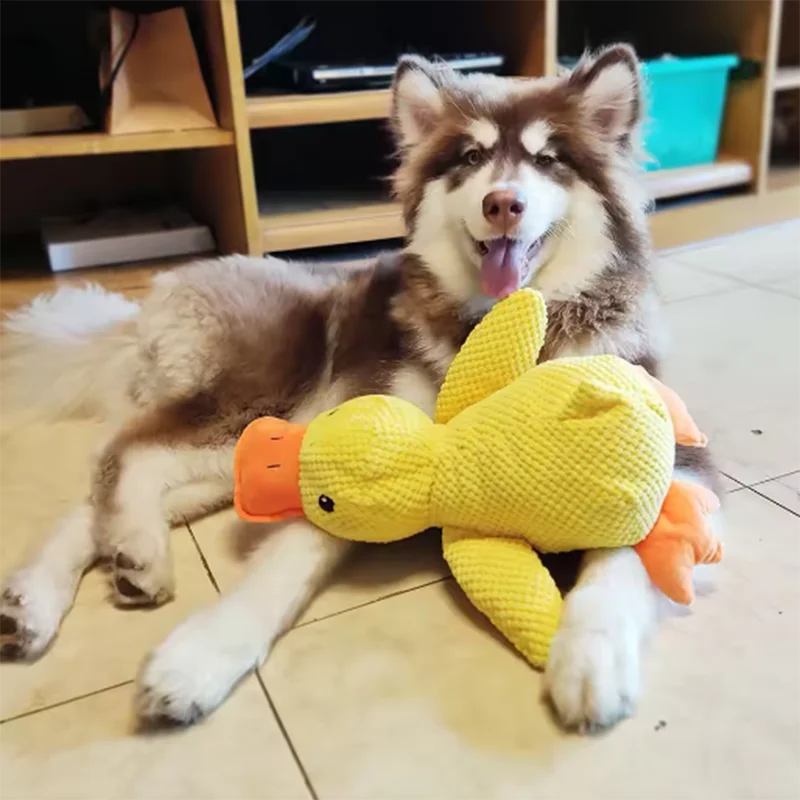 Squeaky Duck Dog Toy – Interactive Plush Toy for Playtime