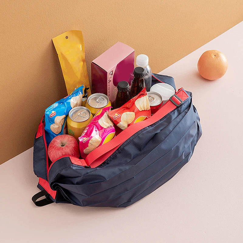 Foldable Shopping Bag Large Capacity Reusable Nylon Travel Tote