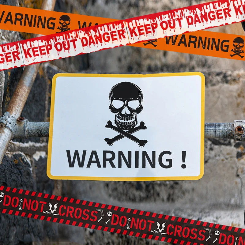 Halloween Warning Tape – Skull Design Spooky Party Decoration