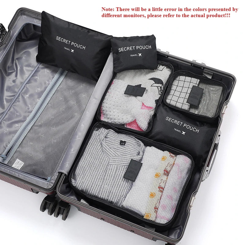 Travel Packing Cubes 6-Piece Set for Luggage Organization