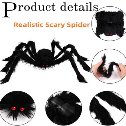 Giant Halloween Spider – Black Plush Spider Decoration